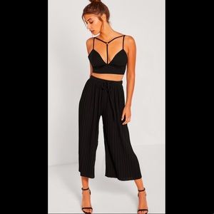 Missguided Tall black pleated culottes, Size 10 💖